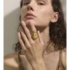 Yhpup Exquisite Candy Multi-Color White Pink Blue Yellow Resin Adjustable Ring Gold Color Stainless Steel Summer Jewelry Gift