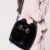 Cute Cartoon Cat Embroidered Plush Backpack - Fashionable Crossbody Bag with Zip Closure for Women