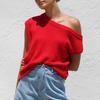 Women Tops Short Sleeve Screw Collar Solid Color T-Shirt Spring Summer Stretchy Pullover Tops Daily Wear