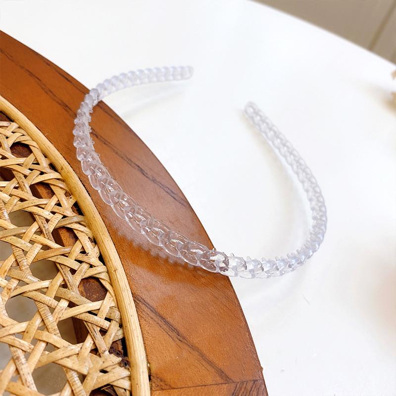 Women Classic Black Brown Plastic Headbands Thin Plain Matt Bright Color Hairbands Non-slip Hair Hoop For Daily Wear