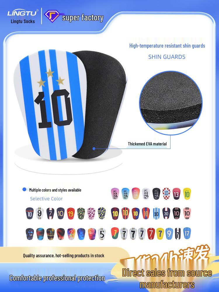 Ultra-light, High-temp Resistant Shin Guards for Adults and Kids - Football Socks with Star Number Inserts.