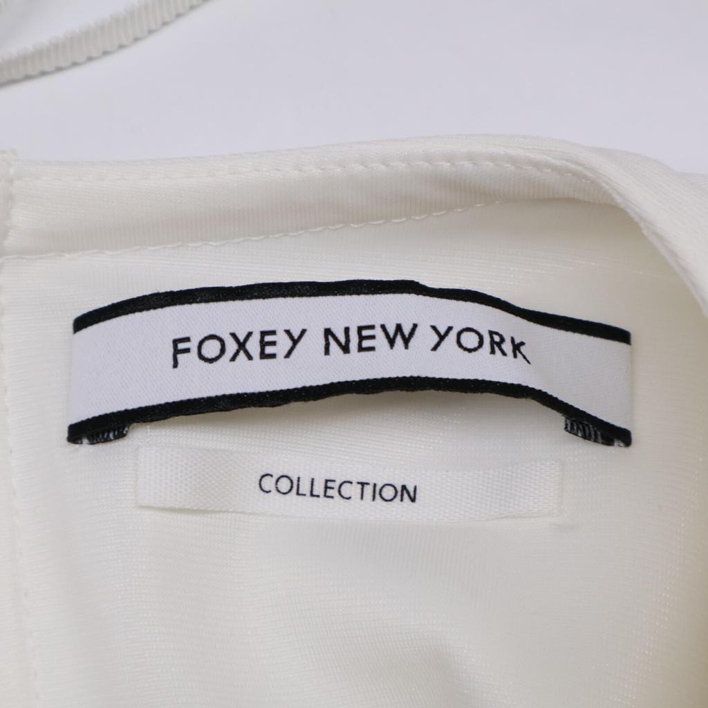 FOXEY NEW YORK 35094 White Polyester Front Double Pocket Long Sleeve Dress Dress whiteUsed