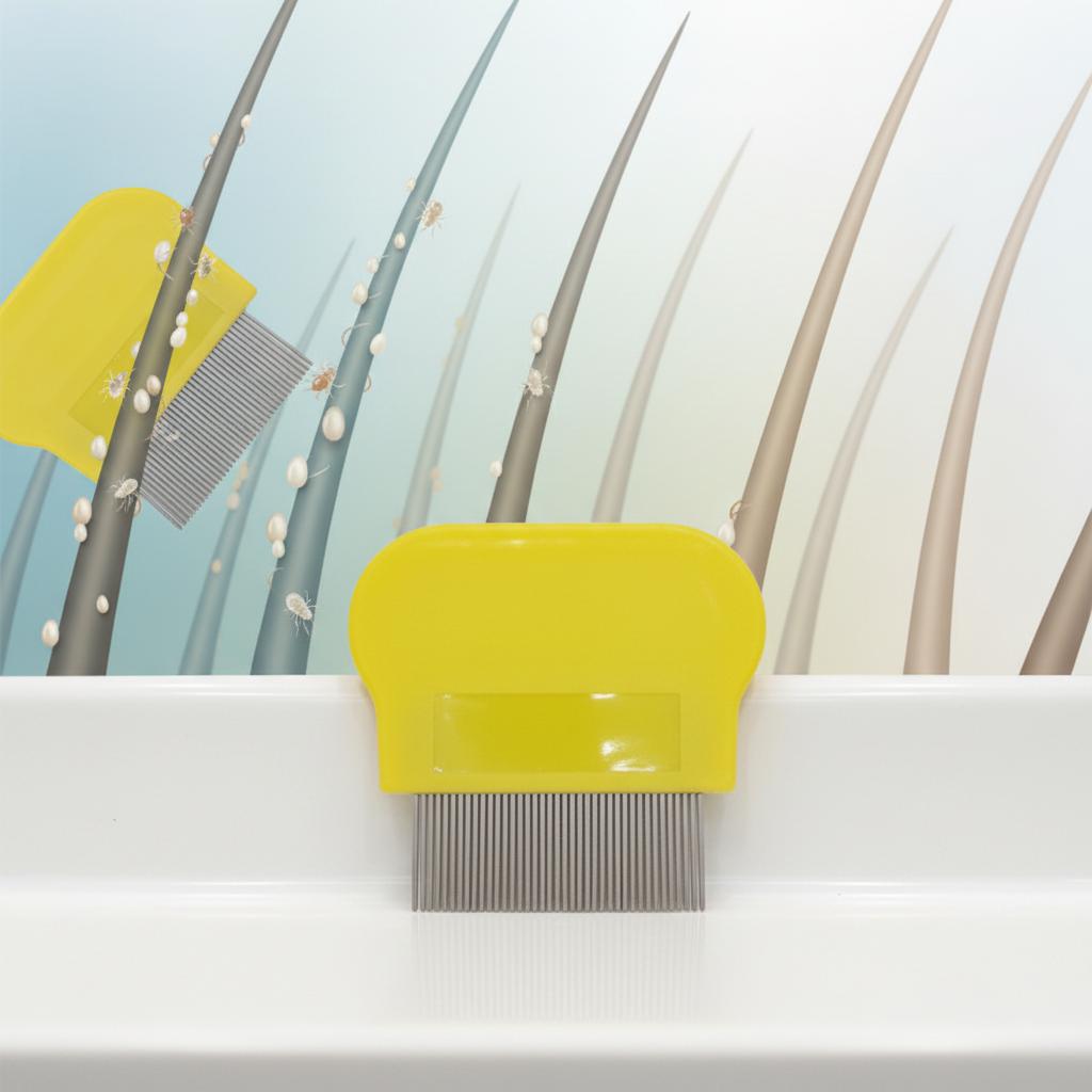 Peigne à puces réutilisable en acier inoxydable Plastique Animaux de compagnie Humain Professionnel Design Classique Facile à nettoyer Peigne à poux Confortable Maison Retrait