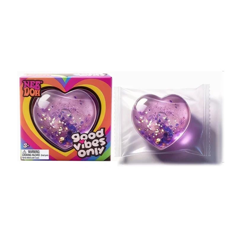 Needoh Ice Cream Drip Love Heart Toy Adhd Fidget Anxiety Relief Glitter Transparent Stretch Squeeze Squishy For Adults Kids Gift