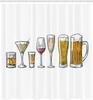 Bier und Wein Duschvorhang Cocktail Getränke Design Bar Thema Dekor Badezimmer für Erwachsene Leinen 150X180