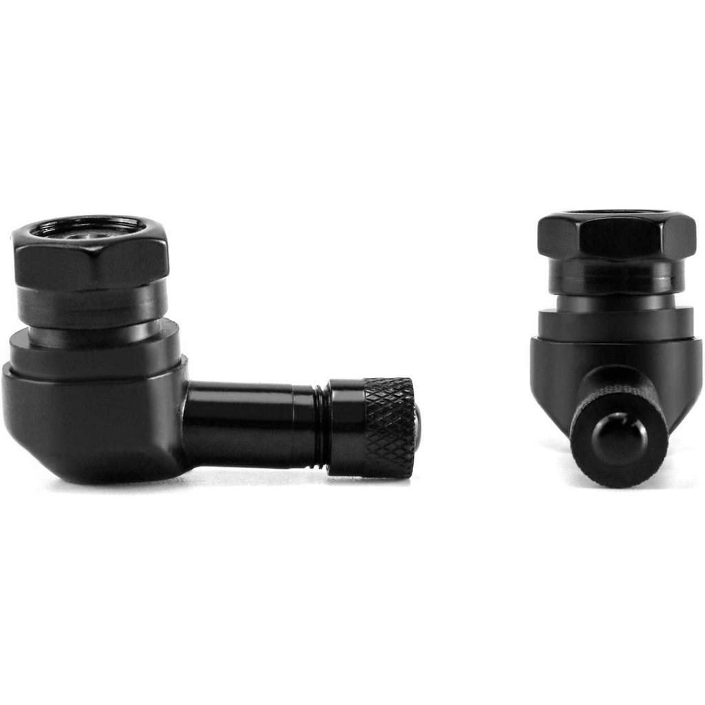 90 Degree Angled Tire Valve Stem, Aluminum Alloy Tyre Valve Caps Extensions with Rubber Seal for Motors Bikes, 2 Pieces