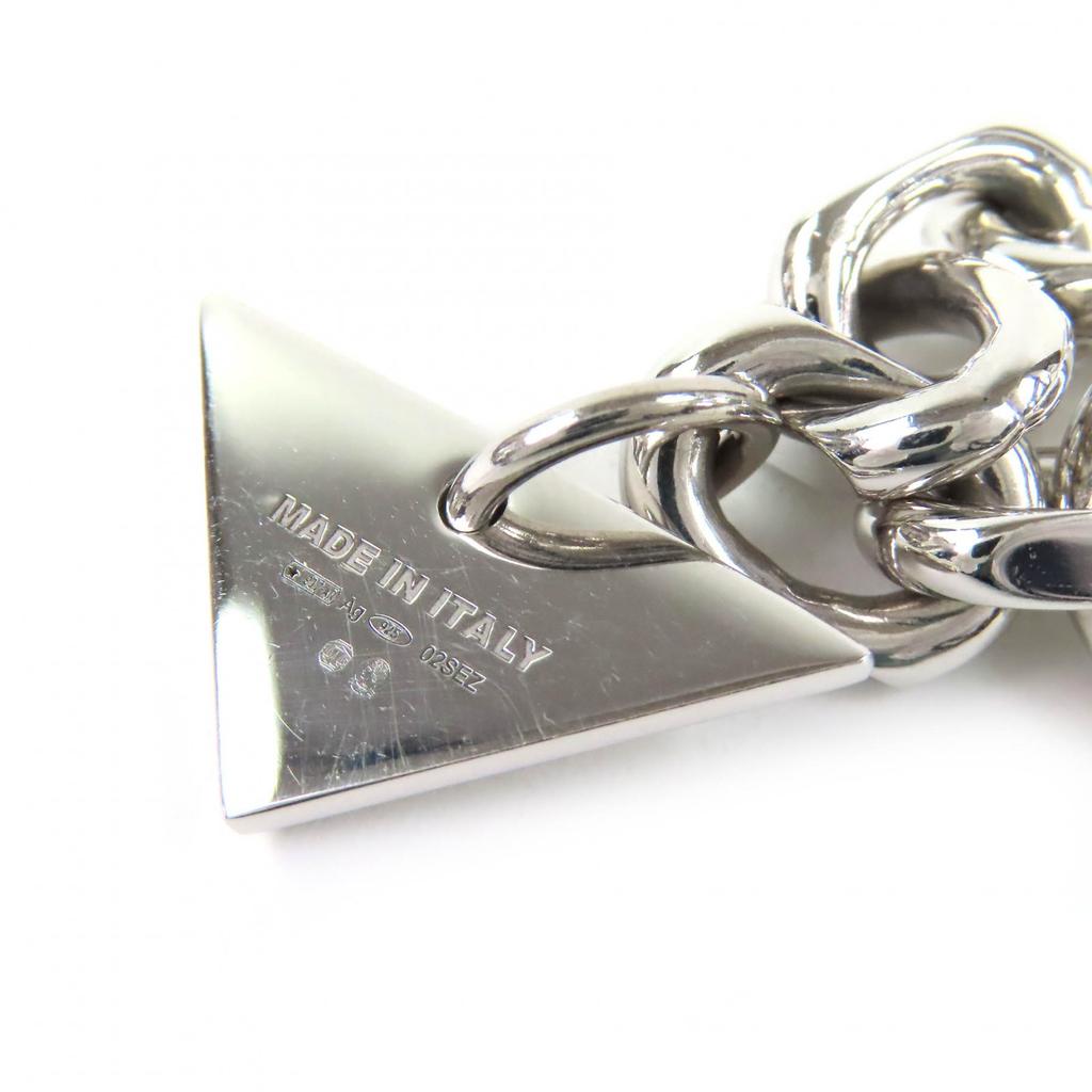 Great PRADA Silver ChainNecklace Triangle logo current products 925 2JCA96 Used