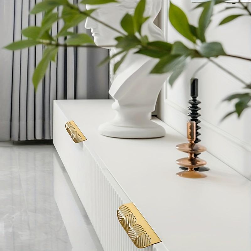 2 Pcs Brass Edge Pull Back Mounted Finger Edge Pull Concealed Drawer Wardrobe Pull Curved Edge Invisible Pull