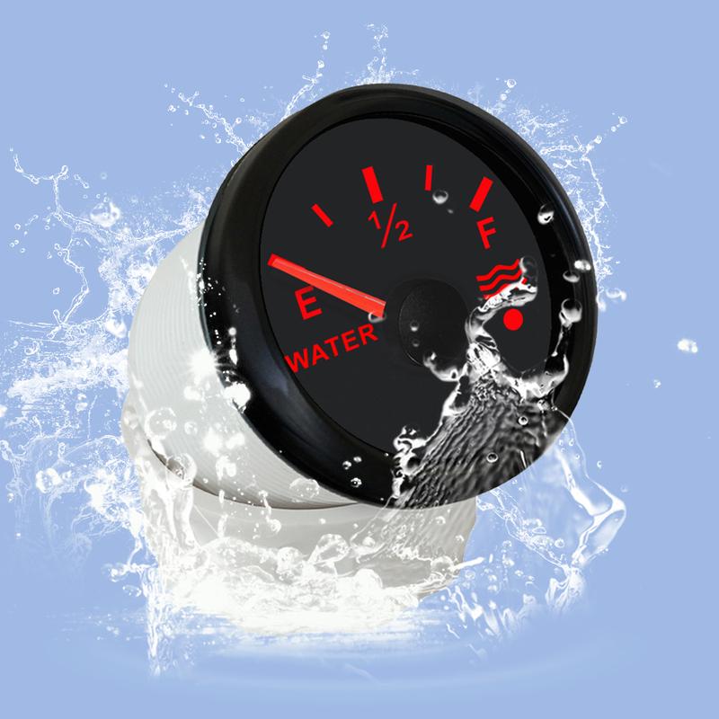 ELING 52mm Water Level Gauge Meter 0-190ohm 240-33ohm with Red Backlight and Alarm for Car Ship Motorcycle Universal 12V 24V