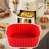 Air Fryer Silicone Basket Square Air Fryer Plate Kitchen Cookware Non-stick Baking Tray for Cooking Roasting Grilling Pizza Cake