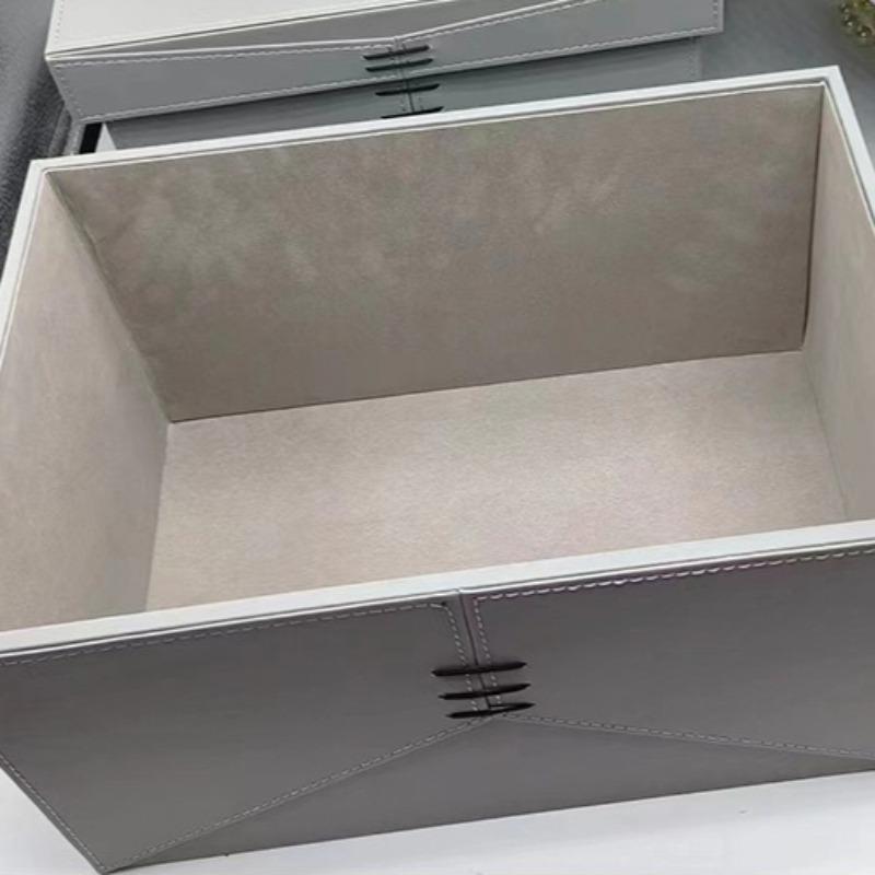 Leather Organizer Box Bedroom Clothes Organizer Box Luxury Accessory Organization Case Multifunctional Organizing Cases with Lid