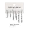 3 Pairs Different Size Crystal Earrings Full Shiny Rhinestone Jewelry Gifts Hoop Earrings  Women