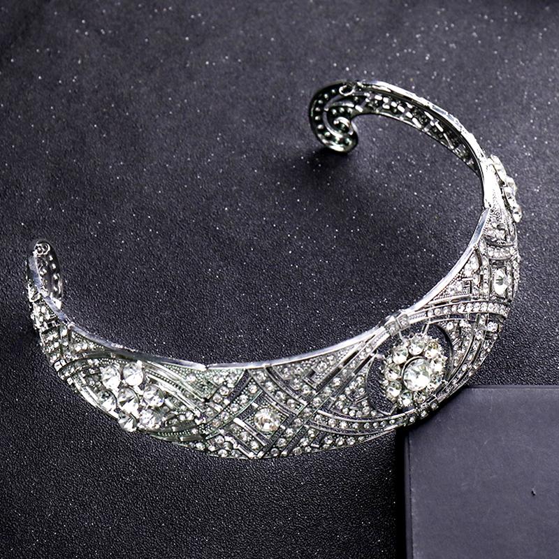 1Pc Crystal Hair Band Wedding Beautiful Alloy Silver Crown Rhinestone Bridal Tiara