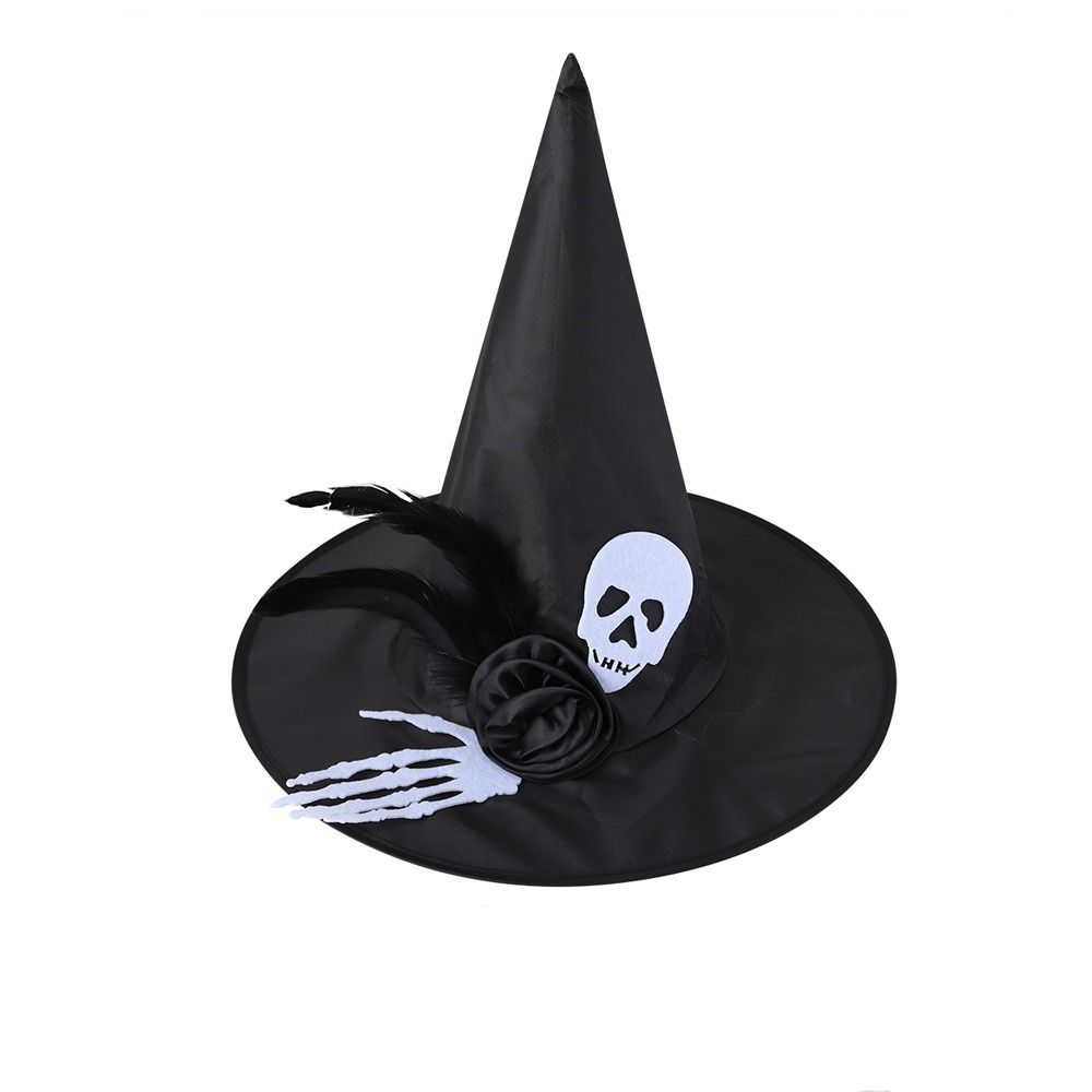 Skull Pattern Halloween Witch Hat Colorful Halloween Cosplay Accessories Children Wizard Cap  Kids