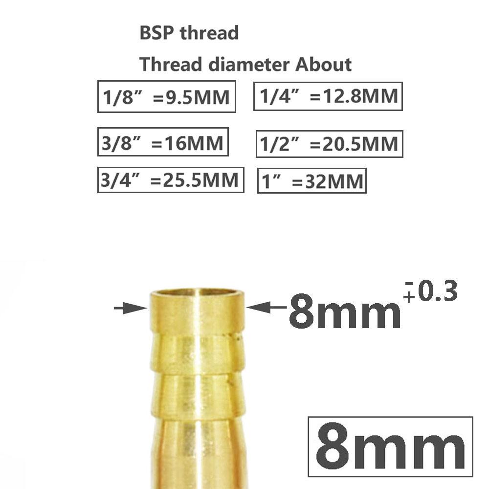 Brass 1/8 1/4 1/2 3/8 3/4 1" Male Thread To 4/6/8/10/12/16/20/25/32mm Hose Barb Connector Copper Pipe Fitting Coupler