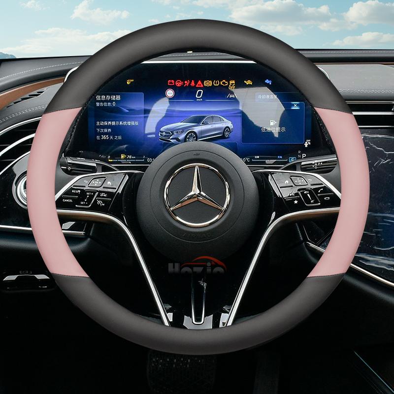 Skórzana Pokrowiec na Kierownicę Samochodową do Mercedes Benz C220 GLC W447 W124 W203 W204 W205 W218 W245 W166 W212 W210 W221 Akcesoria mo00