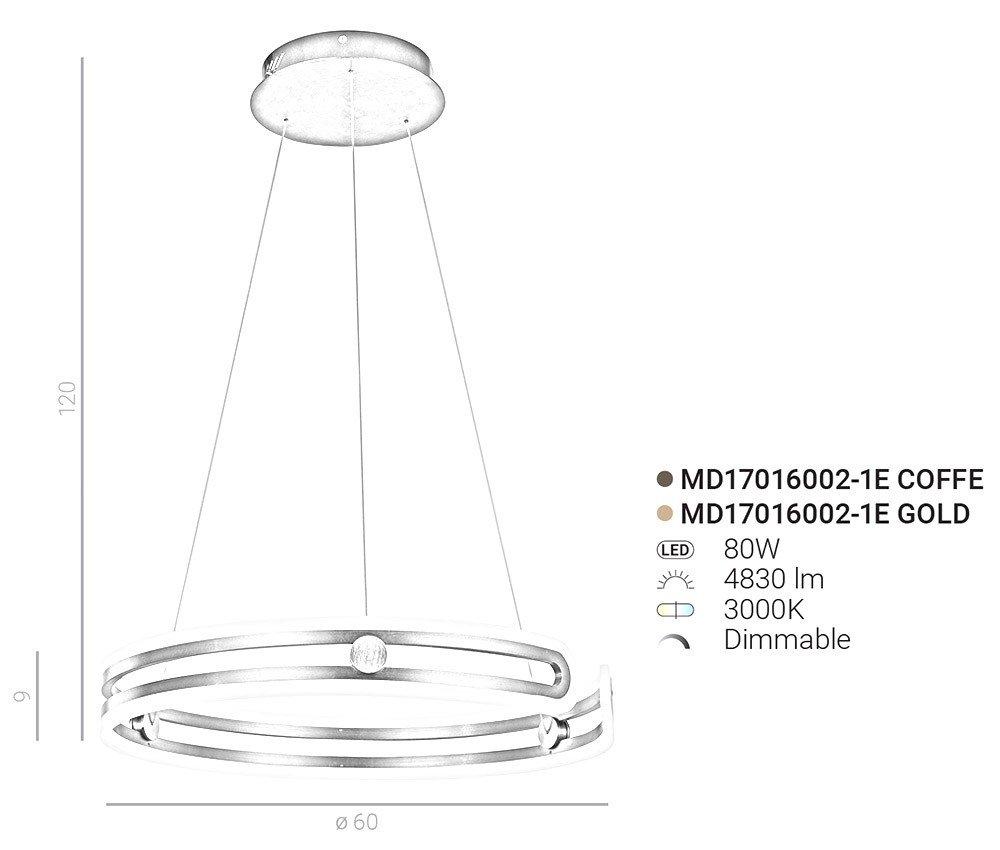 Lampa wisząca Kiara MD17016002-1E COFFE Italux