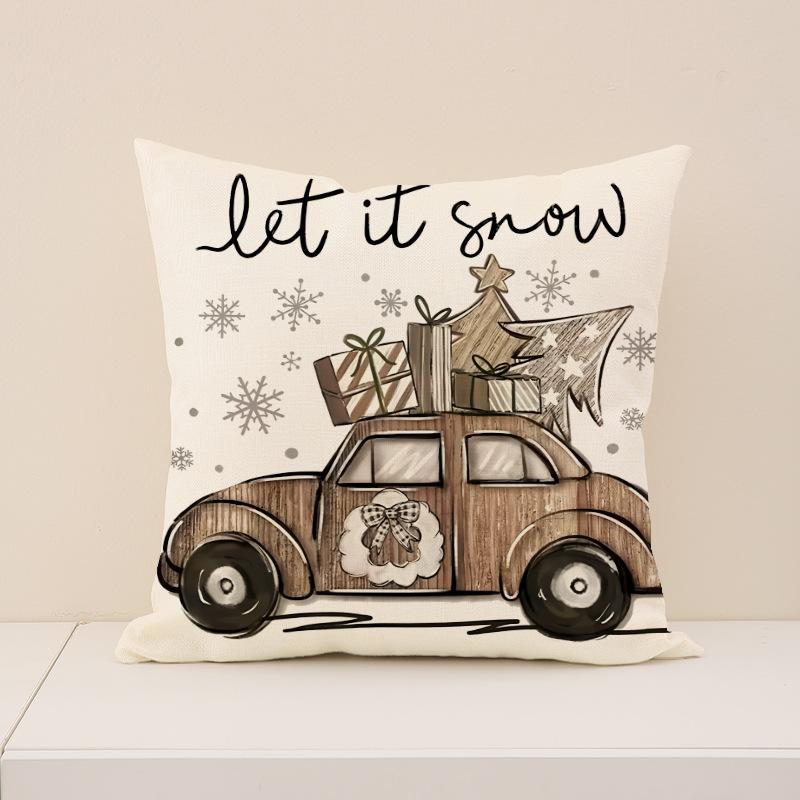 

Рождественская наволочка с принтом снеговика, декоративная подушка, оформление для праздничной атмосферы в гостиной, диванная подушка 45X45cm (pillowcase only)