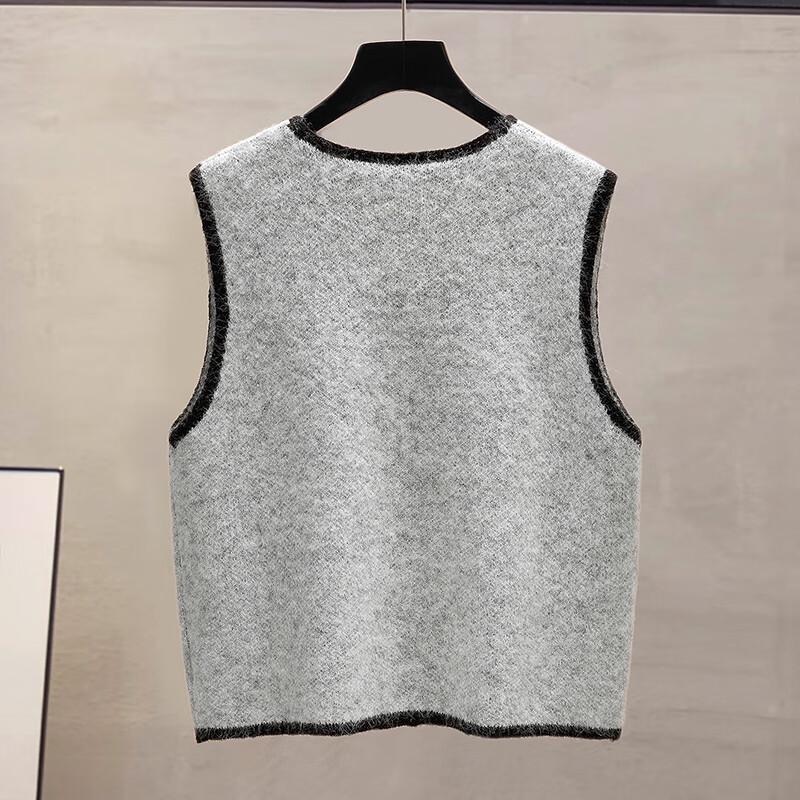 Women's Wool Blend V-Neck Floral Embroidered Vest