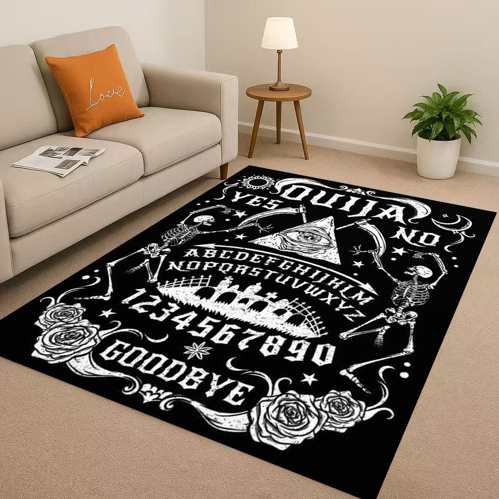 Retro Witch Spirit Ouija Board Art Living Room Non Slip Area Rug Carpet for Bedroom Kids Playroom Sofa,Home Decor Doormat