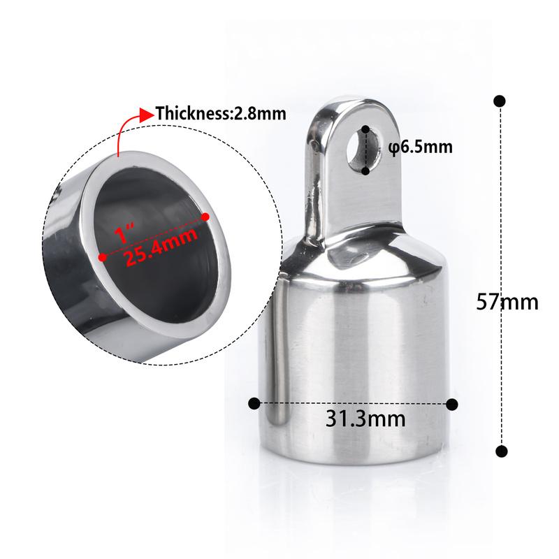 2 Pieces Boat 1" Bimini Parts Accessories Marine 316 Stainless Steel Slip Cap Boat  Fittings Marine Hardware Yacht
