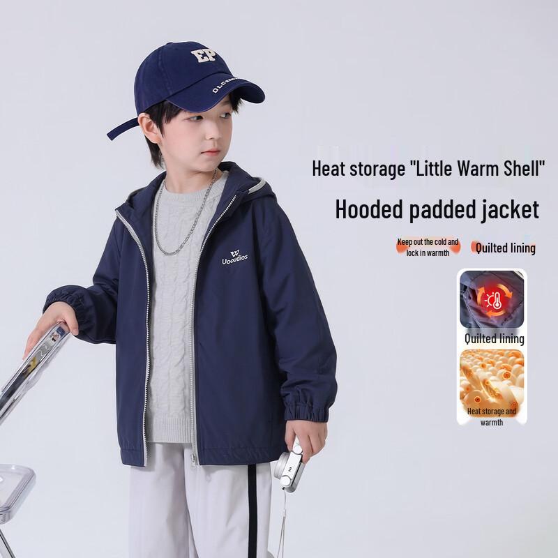 Kids' Winter Thickened Hooded Windproof Padded Jacket