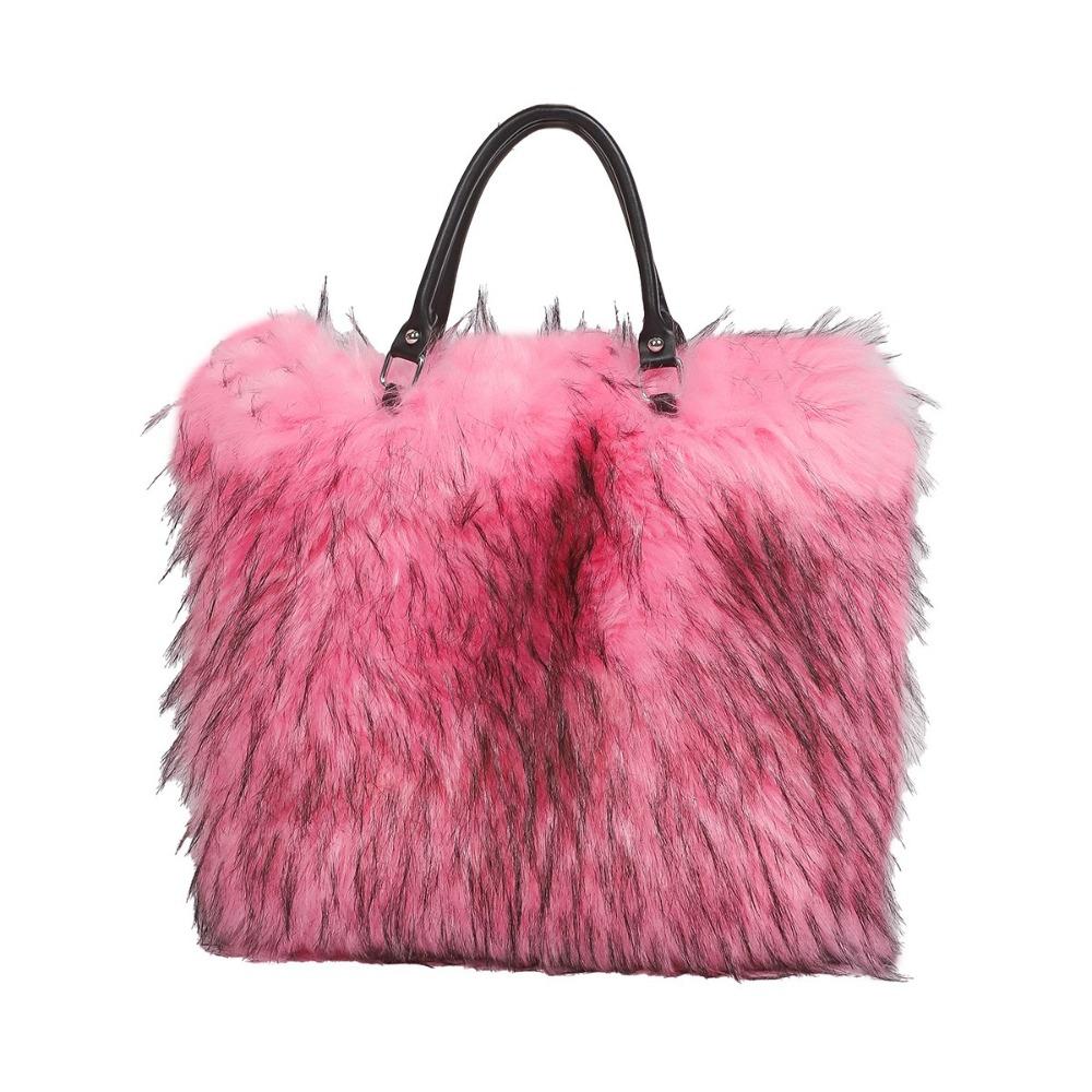 Popular Imitation Fur Plush Women's Handbags Soft Portable Ladies Tote Bag Light Luxury Niche Simple Versatile One Shoulder Bag for Mother's Day Gifts