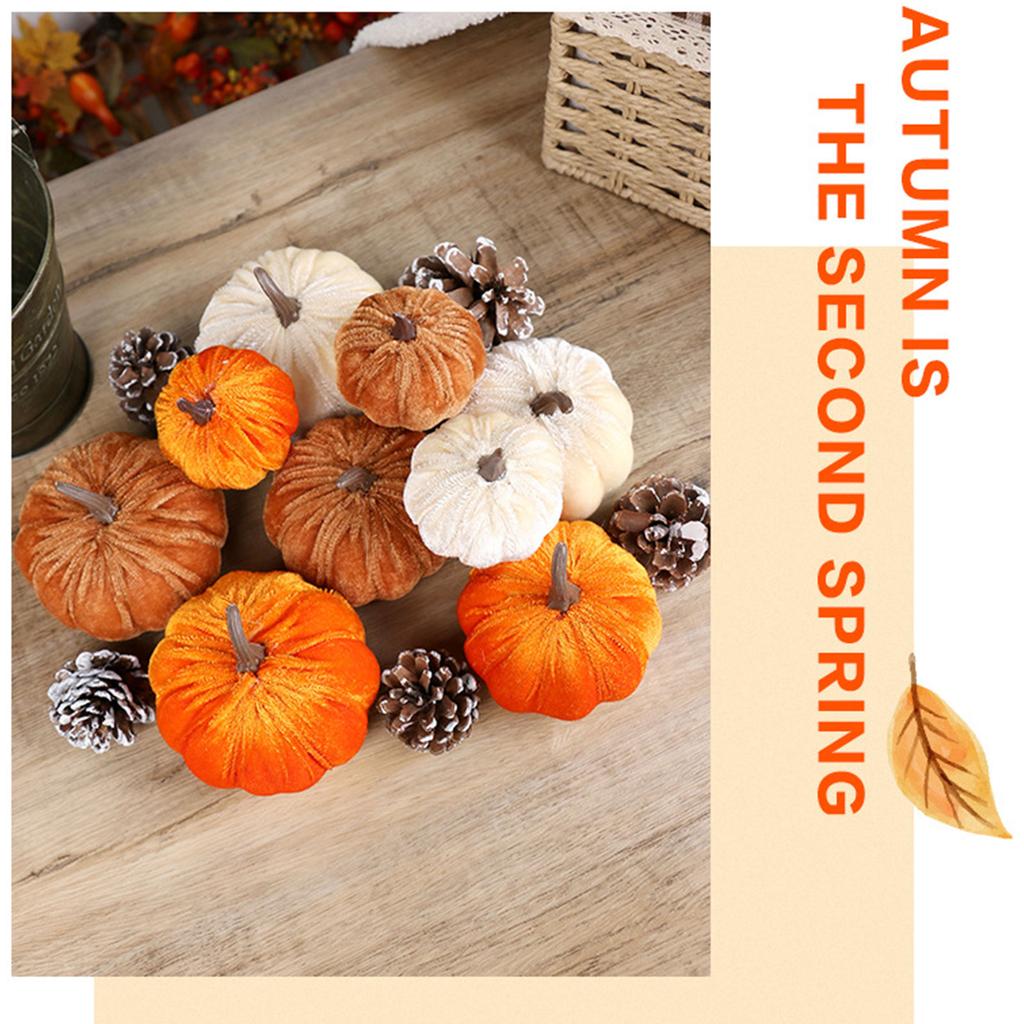 Halloween Pumpkin Decorations Nordic Pumpkin Figurine Sculptures Ornament Decorative Pumpkin Table Centerpieces Gift