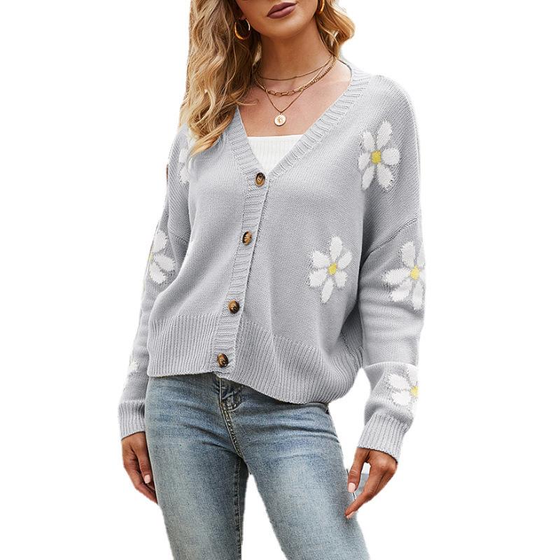 GMXIA Spring and Winter Women's Knitted Coat Loose Preppy Sweater Cardigan