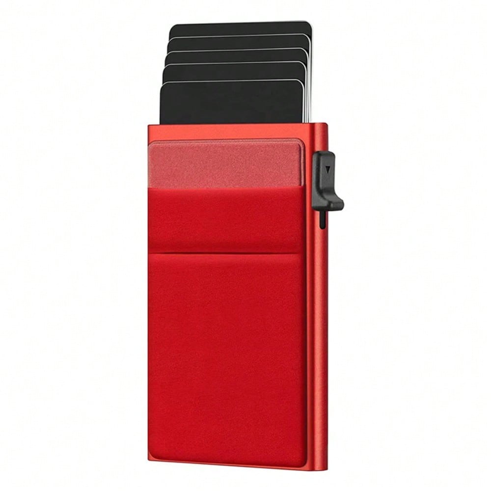 Side Push Automatic Pop Card Men's Wallet RFID Anti-magnetic Thin Credit Card Bag Wallet