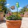 Garden Gift for Plant Lovers Solar Frog Stake Light, Watering Can Shadow Projection Lamp with Metal Landscape Lighting Waterfall LED, Outdoor