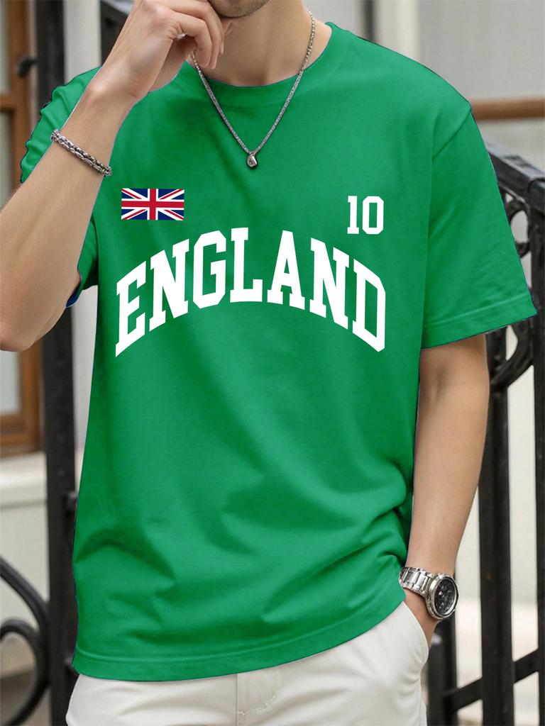 England Letter Uk Print TShirt For Men Cotton Summer T Shirts ONeck AllMatch Clothing Unisex Casual Loose Short Sleeve