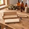 Macchina Etichettatrice in Legno Massiccio con Righello Supporto di Posizionamento Etichette Strumento Applicatore Etichette Ufficio