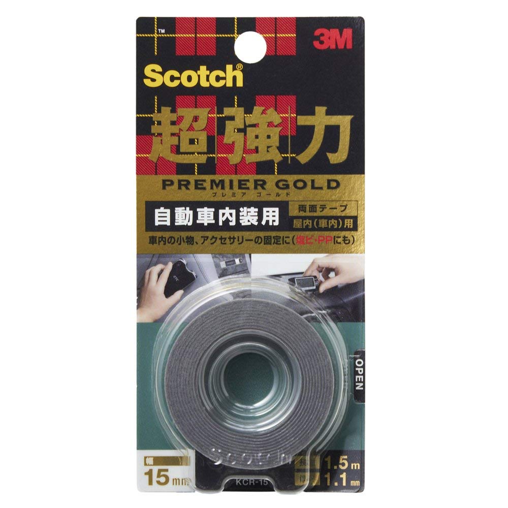3M Scotch Super Strong Double-Sided Tape Premier Gold for Automotive One Size