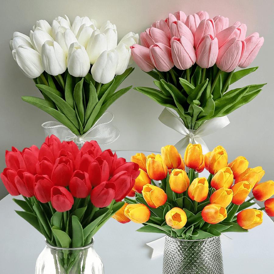 5/10PCS Tulips Artificial Flowers Real Touch Flowers Tulip Bouquet Decor Fake Tulips Flower for Home Wedding Decorations