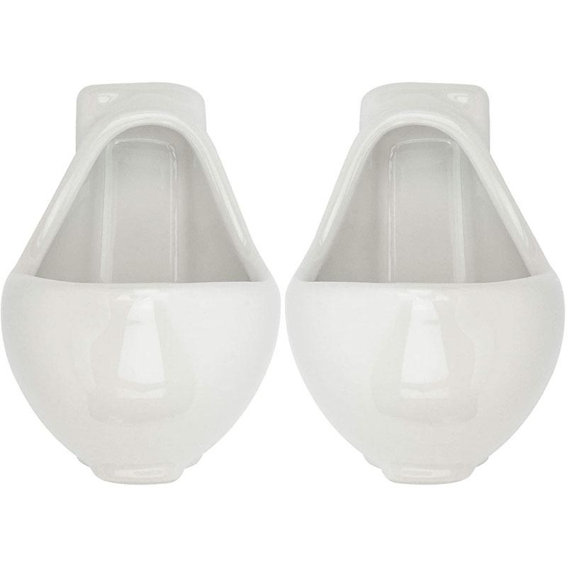 

2pcs/set Novelties Party Ceramic Wine Glasses Urinal Shape Toilet Prank Wine Cup Family Friend and Coworker White Elephant Xmas 50ml