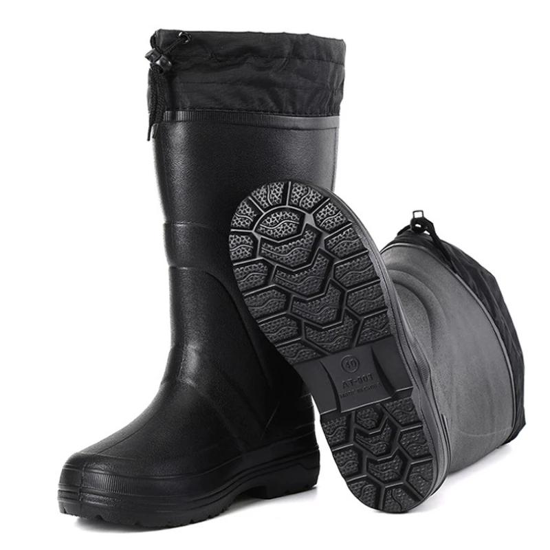 Herre Snøstøvel Kort Plysj Varm Vanntett Herrestøvler Sklisikker Lett Alt-i-ett Utendørs Fiske Høy ankel Herre Regnstøvel