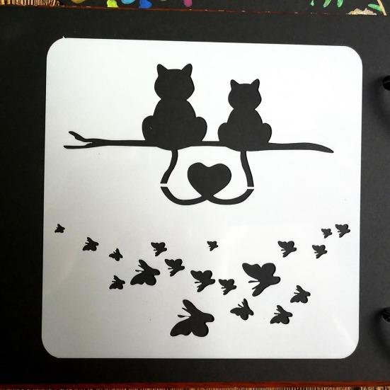 Bird Flower Paws Stencil DIY Craft Layering Album Painting Embossing Template