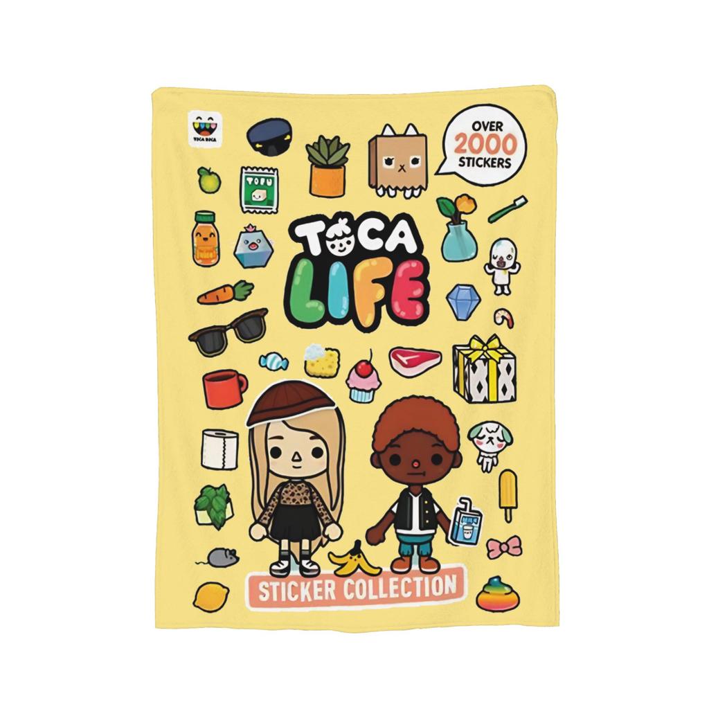 Toca Boca World Strickdecke Fleece Cartoon Spiele Super Weiche Überwurfdecken für Zuhause Couch Bett Teppich