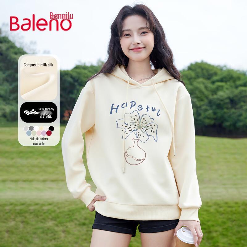 Baleno Women's Milk Silk Crew Neck Long Sleeve Sweatshirt