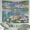 VIKAMA French Impressionist Water Lilies Tapestry Monet Masterpiece Wall Hanging Aesthetic Tapestry For Bed Breakfasts And Cafés