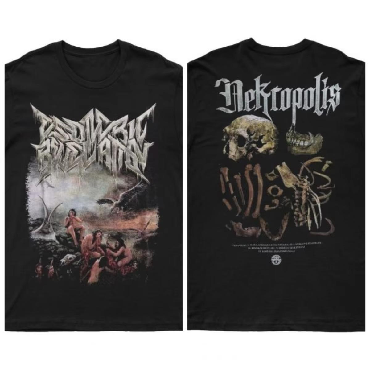 

2025 Новый ЭЗОТЕРИЧЕСКИЙ ОТКРОВЕНИЕ - НЕКРОПОЛИС Печатный Унисекс Уличная Мода Модный Короткий Рукав с Чистым Хлопком Круглый Вырез 4XL