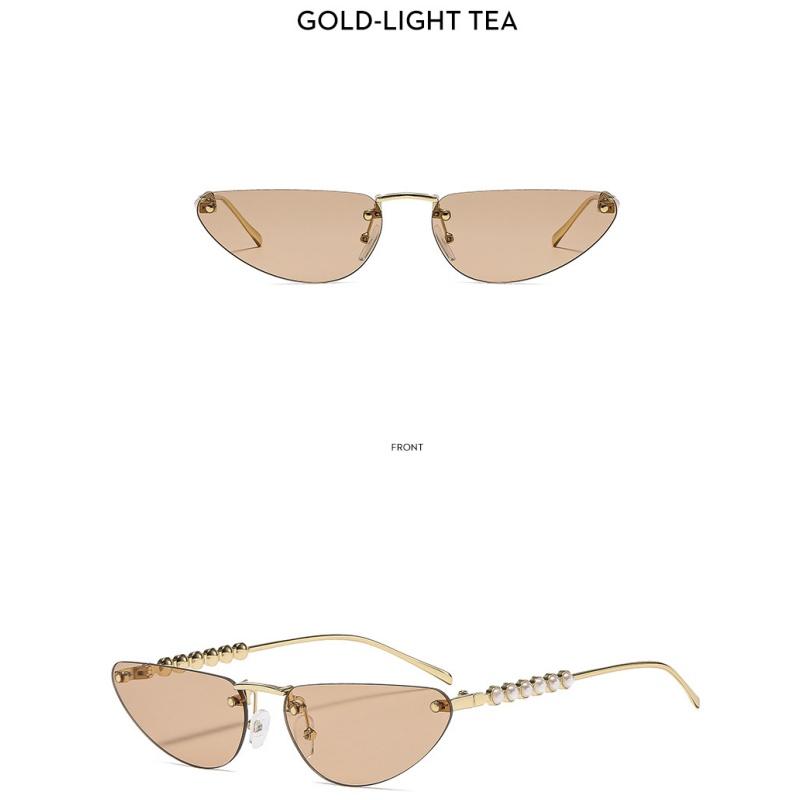 Women's Sunglasses, Triangular Cat Eye Sunglasses, Rimless Sunglasses.