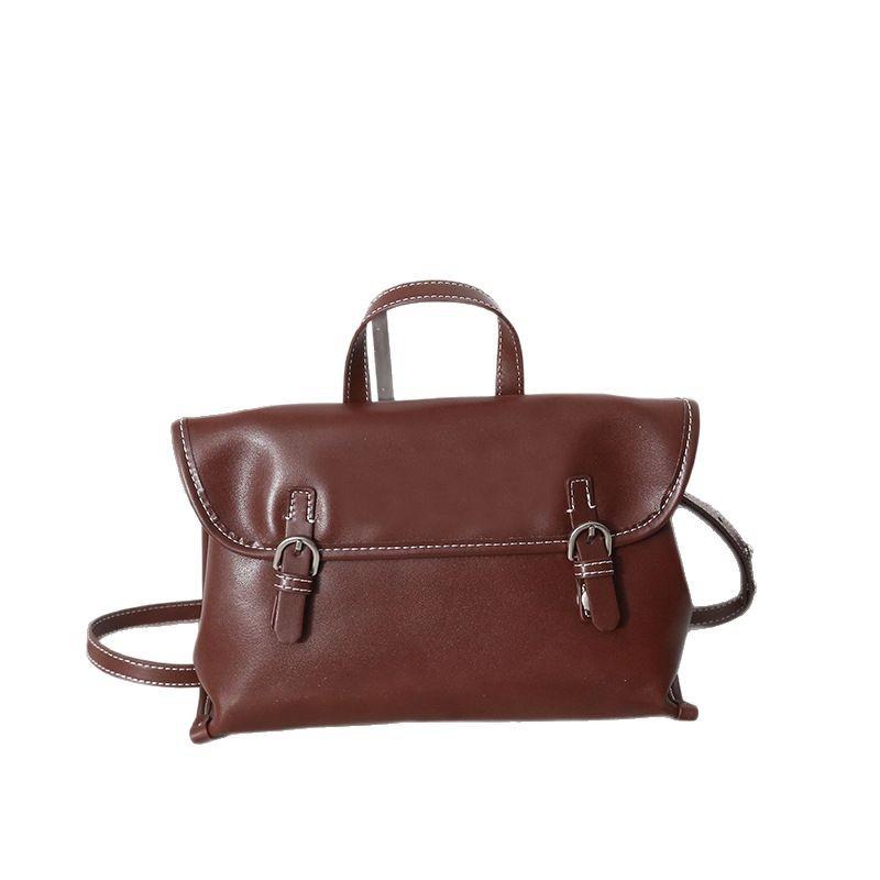 Vintage Messenger Bag Premium Sensible Oberste Schicht Rindsleder Pendler Umhängetasche All-in-one Crossbody Bag für Damen
