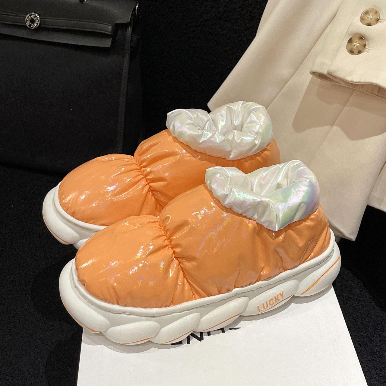 

Осенне-зимние новые женские противоскользящие домашние теплые плюшевые хлопковые туфли на толстой подошве