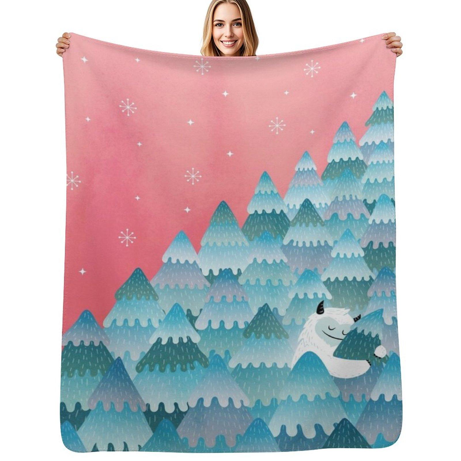 Tree Hugger Throw Blanket Lightweight Warm Blanket for Indoor Outdoor Use Size: 75*100cm, Weight: 230 GSM