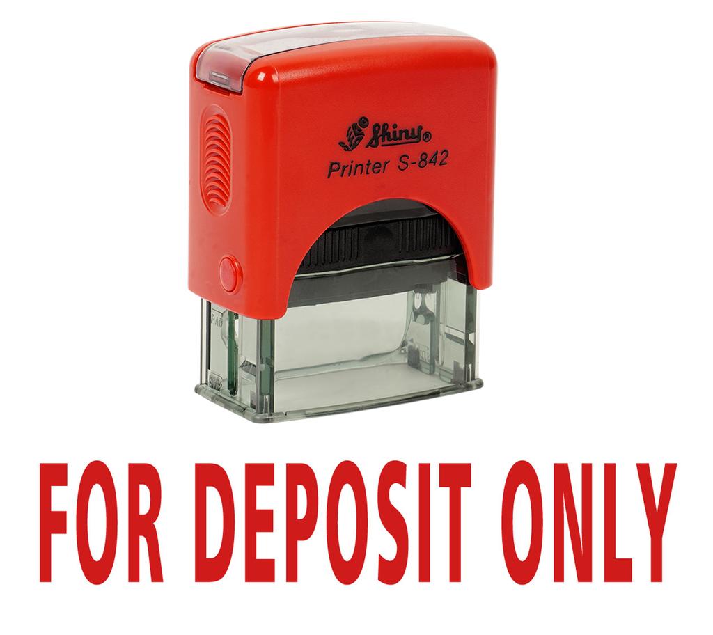 FOR DEPOSIT ONLY Self Inking Rubber Stamp Custom Shiny Office Stationary