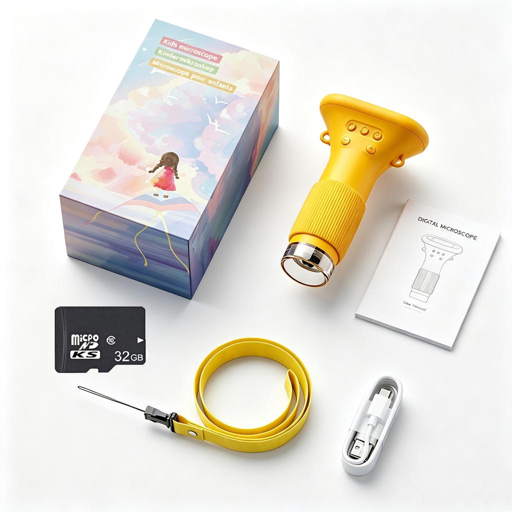 1000X Kids Handheld Digital Microscope 2 Inch IPS HD Screen 2MP Camera Portable Microscope With LED Educational Science Toy