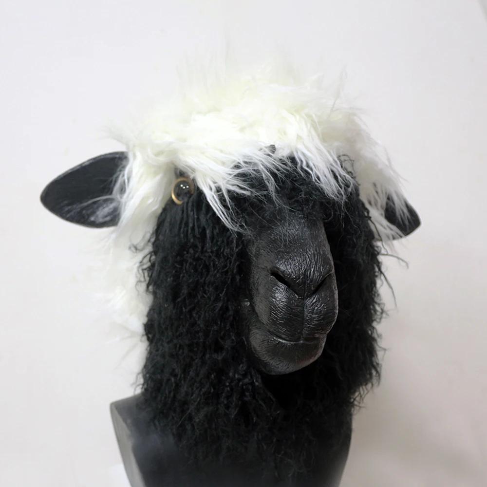 Realistic Animal Sheep Dress Up Over Head Size Mask For Party Halloween Costume