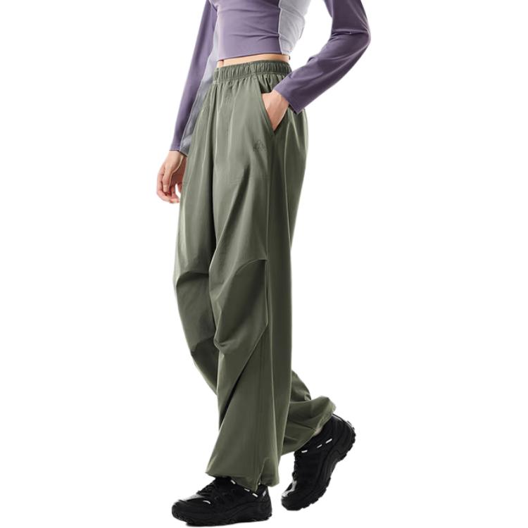 Anta Earth Shell 2.0 Solid Color Mid-Rise Drawstring Versatile Breathable Loose Sports Pants Women bottoms 962536503-3